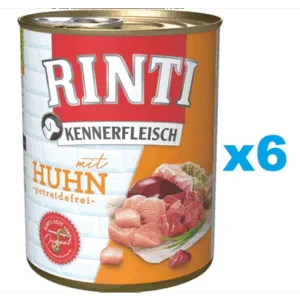 Comanda online RINTI Kennerfleisch Chicken cu pui 6x400 g hrana umeda caine
