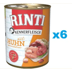 Comanda online RINTI Kennerfleisch Chicken cu pui 6x800 g hrana caine adult