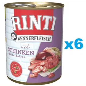 Comanda online RINTI Kennerfleisch Ham cu sunca 6x400 g conserve pentru caini