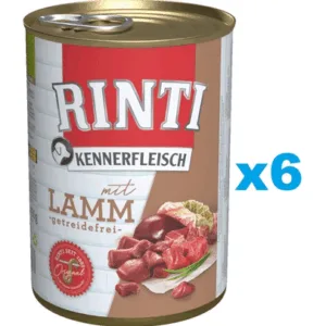 Comanda online RINTI Kennerfleisch Lamb cu miel 6x400 g conserve caini