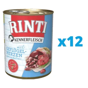 Comanda online RINTI Kennerfleisch Poultry Hearts hrana umeda 12 x 800 g pentru caini