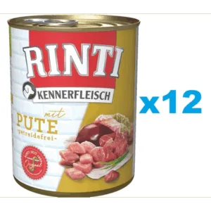 Comanda online RINTI Kennerfleisch Turkey curcan 12x400 g hrana caini
