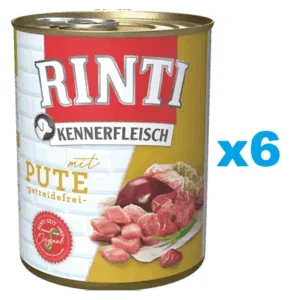 Comanda online RINTI Kennerfleisch Turkey curcan 6x800 g hrana caini
