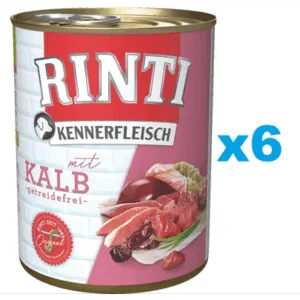 Comanda online RINTI Kennerfleisch Veal carne de vitel 6x800 g hrana caine