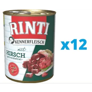 Comanda online RINTI Kennerfleisch Venison hrana umeda caini adulti 12 x 800 g