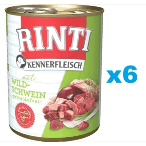 Comanda online RINTI Kennerfleisch Wild boar carne de mistret 6x800 g hrana caine