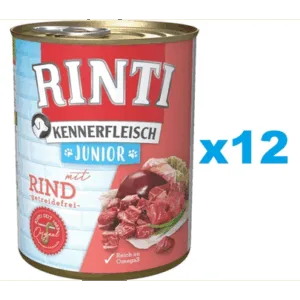 Comanda online RINTI Kennerfleish Junior Beef 12x400 g conserve catei