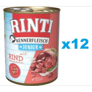 Comanda online RINTI Kennerfleish Junior Beef 12x800 g cu vita