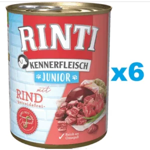 Comanda online RINTI Kennerfleish Junior Beef 6x800 g cu vita