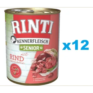 Comanda online RINTI Kennerfleish Senior Beef 12x400 g cu vita