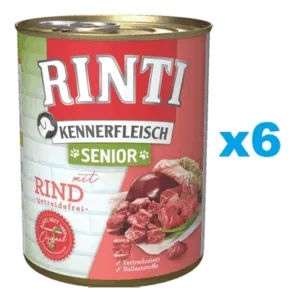 Comanda online RINTI Kennerfleish Senior Beef 6x400 g cu vita pentru caini mai batrani