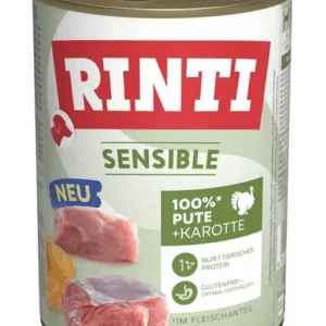 Comanda online RINTI Sensible curcan si morcovi pentru caini 400 g