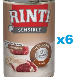 Comanda online RINTI Sensible miel si orez 6x400 g conserve caini
