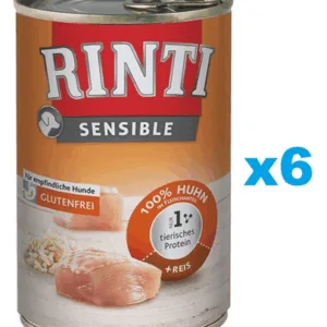 Comanda online RINTI Sensible pui si orez 6x400 g hrana caini cu sensibilitati