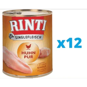Comanda online RINTI Singlefleisch Chicken Pure 12 x 400 g hrana monoproteica cu pui