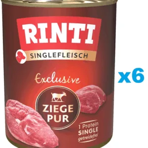 Comanda online RINTI Singlefleisch Exclusive Goat Pure pachet conserve 6x800 g pentru caini