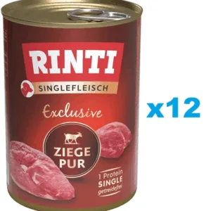 Comanda online RINTI Singlefleisch Exclusive Goat Pure set conserve monoproteice 12x400 g pentru caini