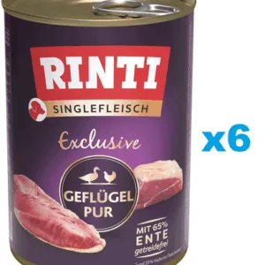 Comanda online RINTI Singlefleisch Exclusive Poultry Pure 6x400 g cu pasare
