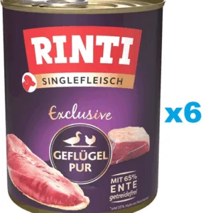 Comanda online RINTI Singlefleisch Exclusive Poultry Pure 6x800 g conserva caine