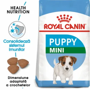 Comanda online ROYAL CANIN Mini Puppy/Junior hrana uscata caine junior 8 kg + Mini puppy hrana umeda 12x85 g