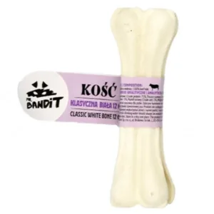 Comanda online Recompensa os clasic din piele de vita alb - 12 cm