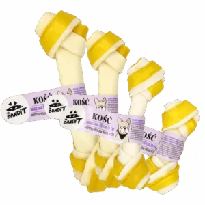 Comanda online Recompensa os innodat din piele de vita alb cu galben - 25 cm