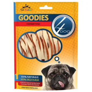 Comanda online Recompense 4DOG Goodies Chicken Sandwich Twists 100g