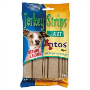 Comanda online Recompense pentru caini Antos Jerkey Strips Light - 20 bucati