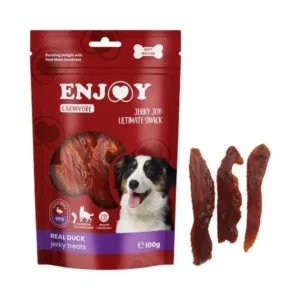 Comanda online Recompense pentru caini Enjoy Carnivore Real Duck Jerky Treats cu rata