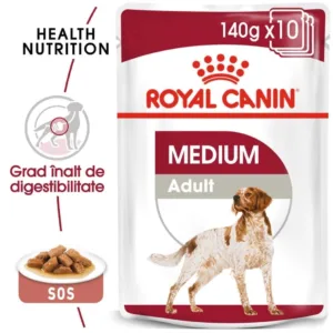 Comanda online Royal Canin Medium Adult hrana umeda caine (in sos)