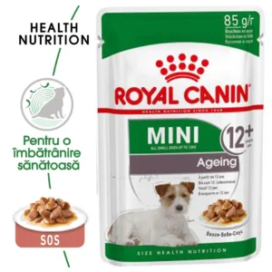 Comanda online Royal Canin Mini Ageing 12+  hrana umeda caine senior (in sos)