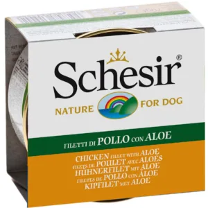 Comanda online SCHESIR Conservă pentru câini Pui şi Aloe Vera 150g