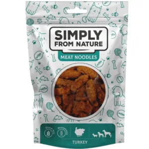 Comanda online SIMPLY FROM NATURE Meat Noodles Recompensa din curcan pentru caini 80 g