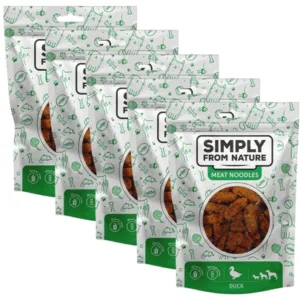 Comanda online SIMPLY FROM NATURE Meat Noodles cu rata pentru caini 5x80 g