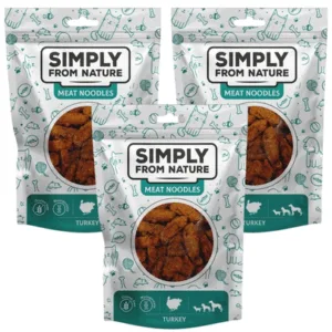 Comanda online SIMPLY FROM NATURE Meat Noodles din curcan pentru caine 3x80 g