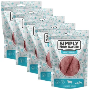 Comanda online SIMPLY FROM NATURE Meat Strips 5x80 g Snack oaie si orez