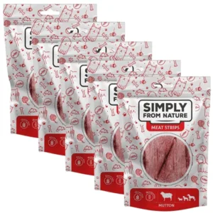 Comanda online SIMPLY FROM NATURE Meat Strips 5x80 g fasii oaie gustare caini