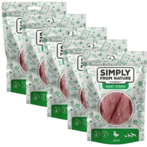 Comanda online SIMPLY FROM NATURE Meat Strips 5x80 g fasii rata snack caini