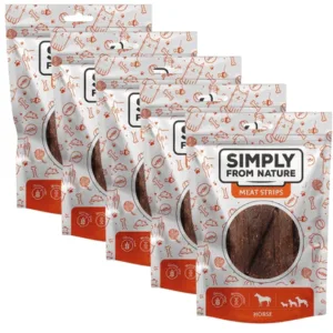 Comanda online SIMPLY FROM NATURE Meat Strips 5x80 g gustare pentru caini