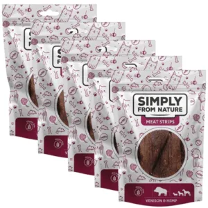 Comanda online SIMPLY FROM NATURE Meat Strips 5x80 g recompense caini