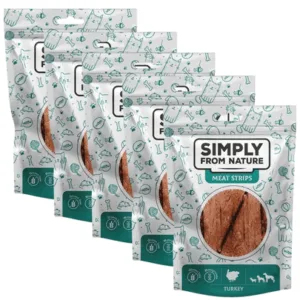 Comanda online SIMPLY FROM NATURE Meat Strips 5x80 g stripsuri pentru caini