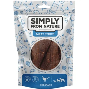 Comanda online SIMPLY FROM NATURE Meat Strips Benzi de carne de fazan pentru caini 80 g