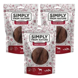 Comanda online SIMPLY FROM NATURE Meat Strips Fasii capra recompensa caine 3x80 g
