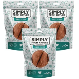 Comanda online SIMPLY FROM NATURE Meat Strips Fasii carne curcan pentru caini 3x80 g