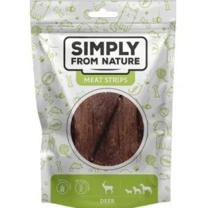 Comanda online SIMPLY FROM NATURE Meat Strips Fasii de carne de caprioara pentru caini 80 g