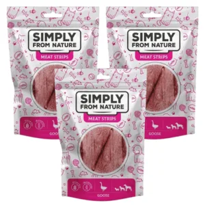 Comanda online SIMPLY FROM NATURE Meat Strips Fasii gasca pentru caini 3x80 g