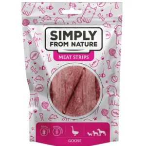 Comanda online SIMPLY FROM NATURE Meat Strips Recompense cu carne de gasca pentru caini 80g