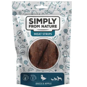 Comanda online SIMPLY FROM NATURE Meat Strips Snack rata si mar pentru caini 80 g