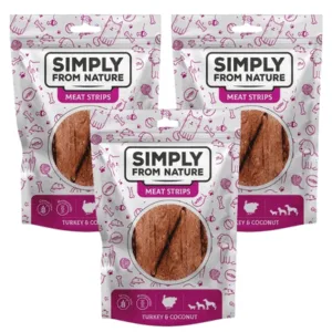 Comanda online SIMPLY FROM NATURE Meat Strips curcan si cocos