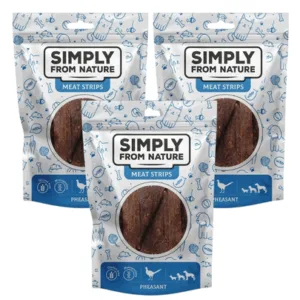 Comanda online SIMPLY FROM NATURE Meat Strips de fazan pentru caini 3x80 g